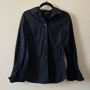 Banana Republic Black Tailored Fit Button Down Shirt w/ Flared Sleeves